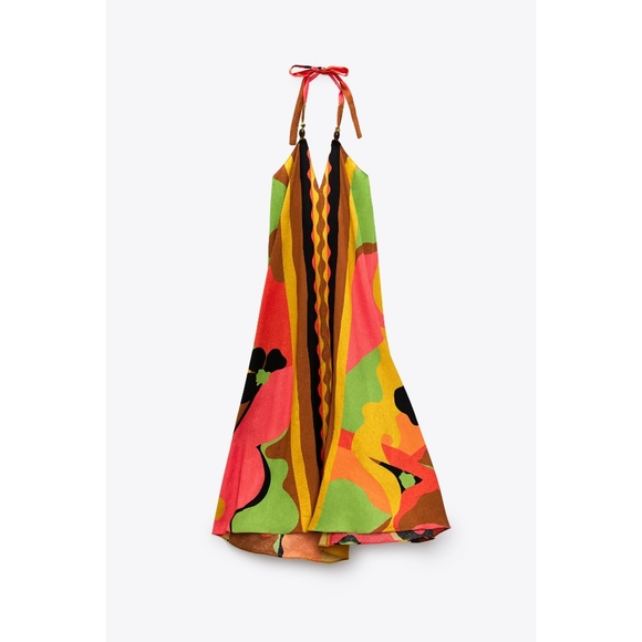 Zara Dresses Zara Limited Edition Print Dress With Scrunchie Poshmark